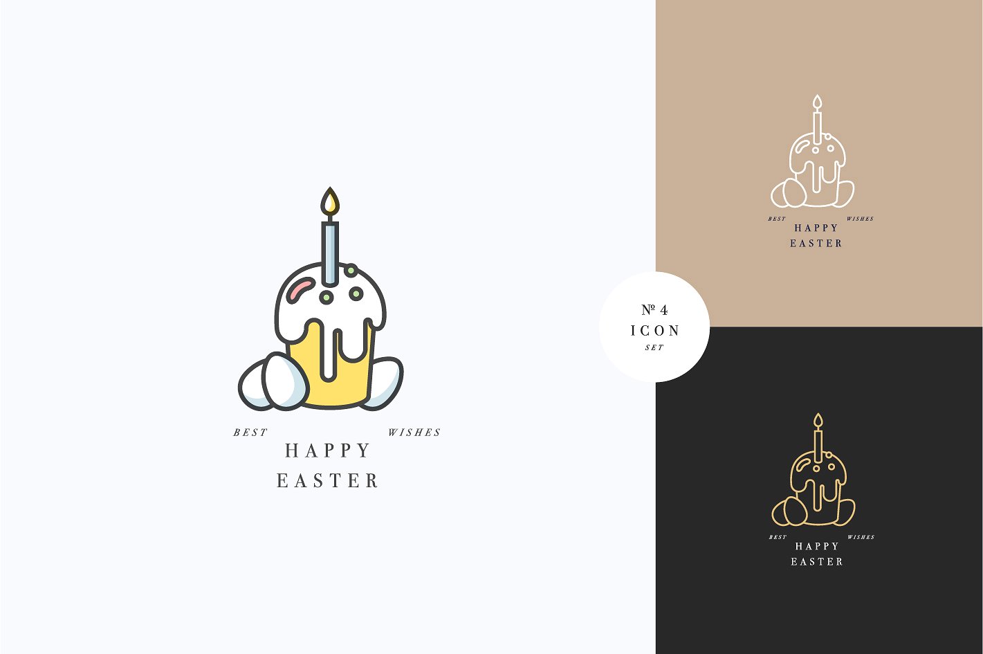 高品质的线性复活节图标插图(5)