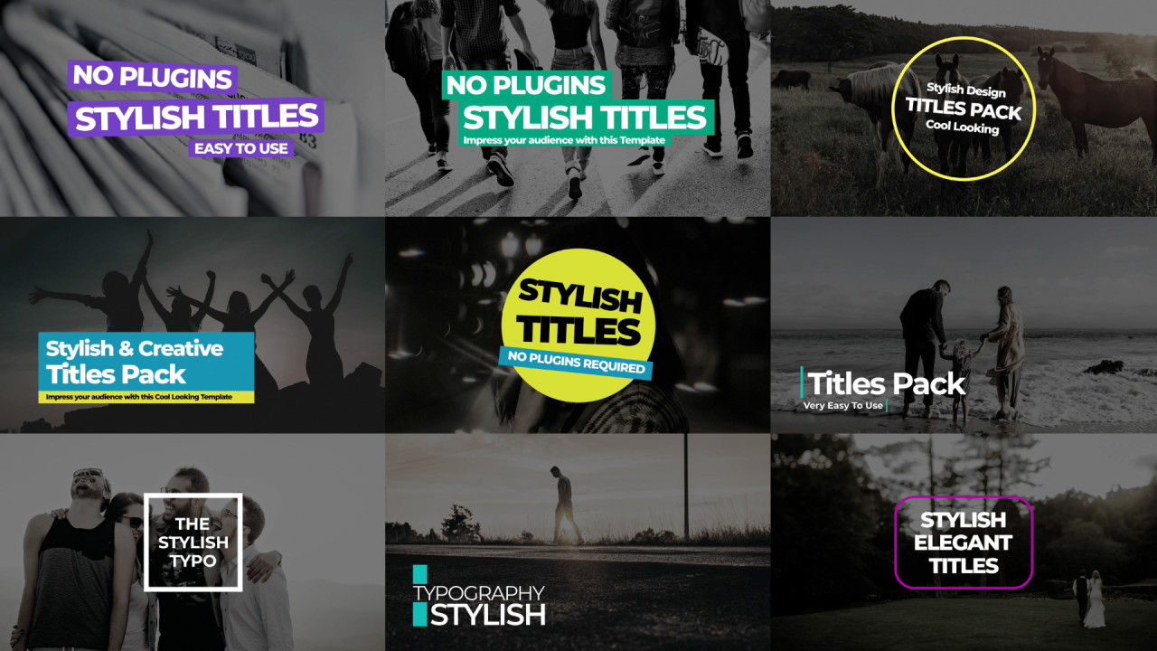 时尚动态4k标题字幕合集包素材库精选AE模板