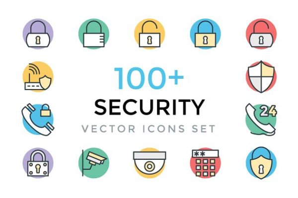 100+信息安全数据保护矢量图标 100+ Security Vector Icons