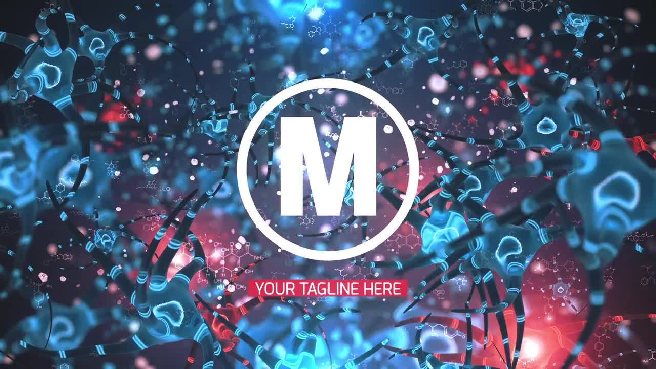 科学主题细菌徽标动画素材库精选AE模板