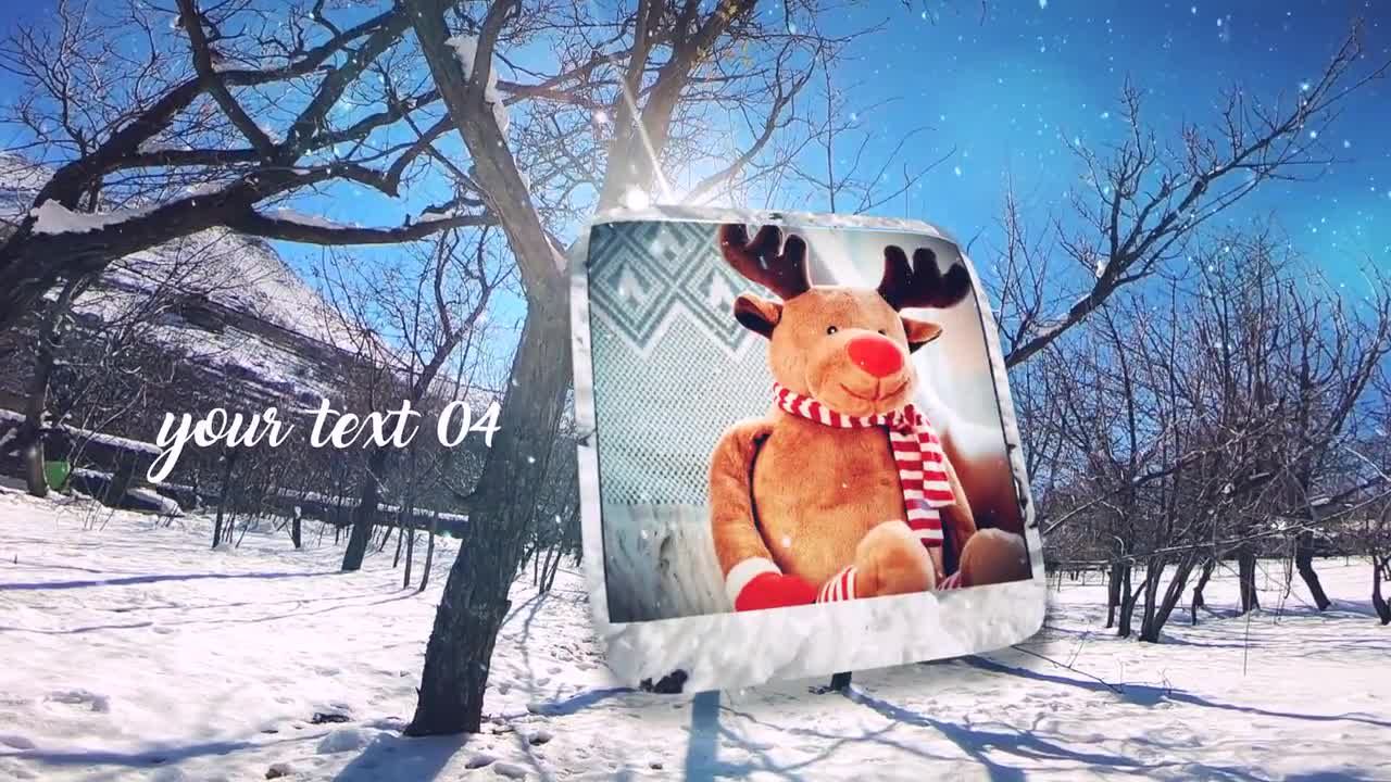 冬季幻灯片明亮动态动画照片素材库精选AE模板