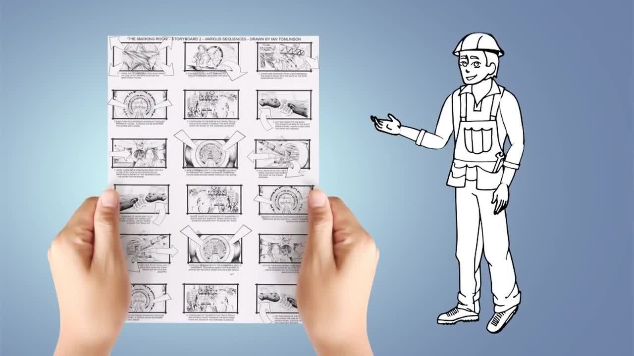 建筑工人卡通人物产品促销素材库精选AE模板