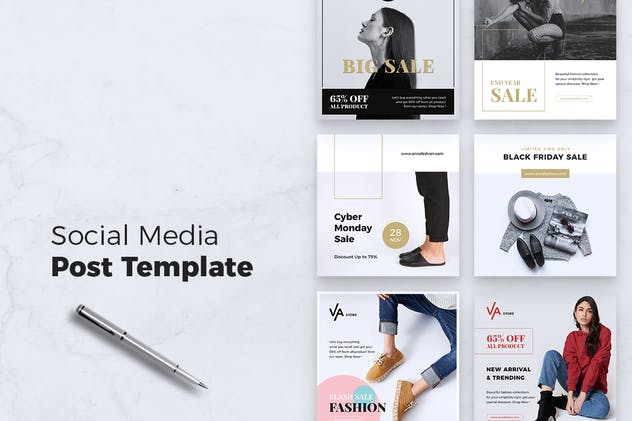 现代设计风格社交媒体新媒体文章版面设计模板素材库精选v1 Modern Social Media Kit Vol. 01插图(3)