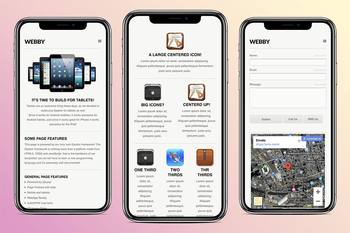 简单创意移动手机网站H5网站模板素材库精选 Webby | Simple & Creative Mobile Template插图(3)