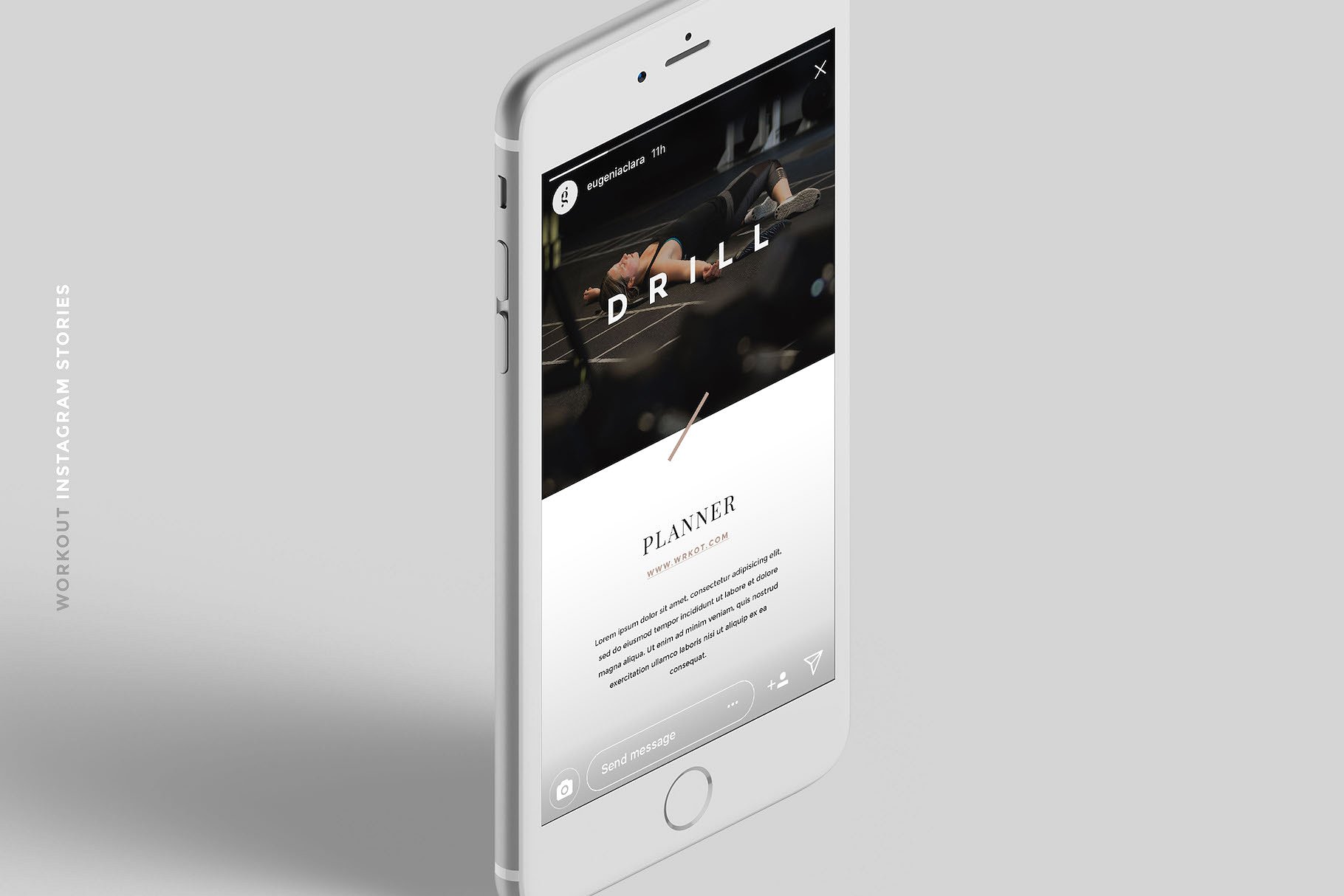 微信公众号文章编辑贴图模板素材库精选素材 WORKOUT PSD Instagram Stories插图(9)