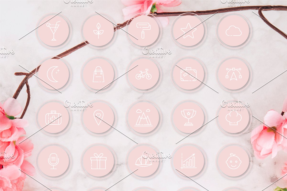 可爱的多元素社交媒体Instagram图标包插图(3)