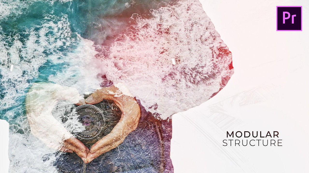 双重曝光幻灯片动画素材库推荐PR模板