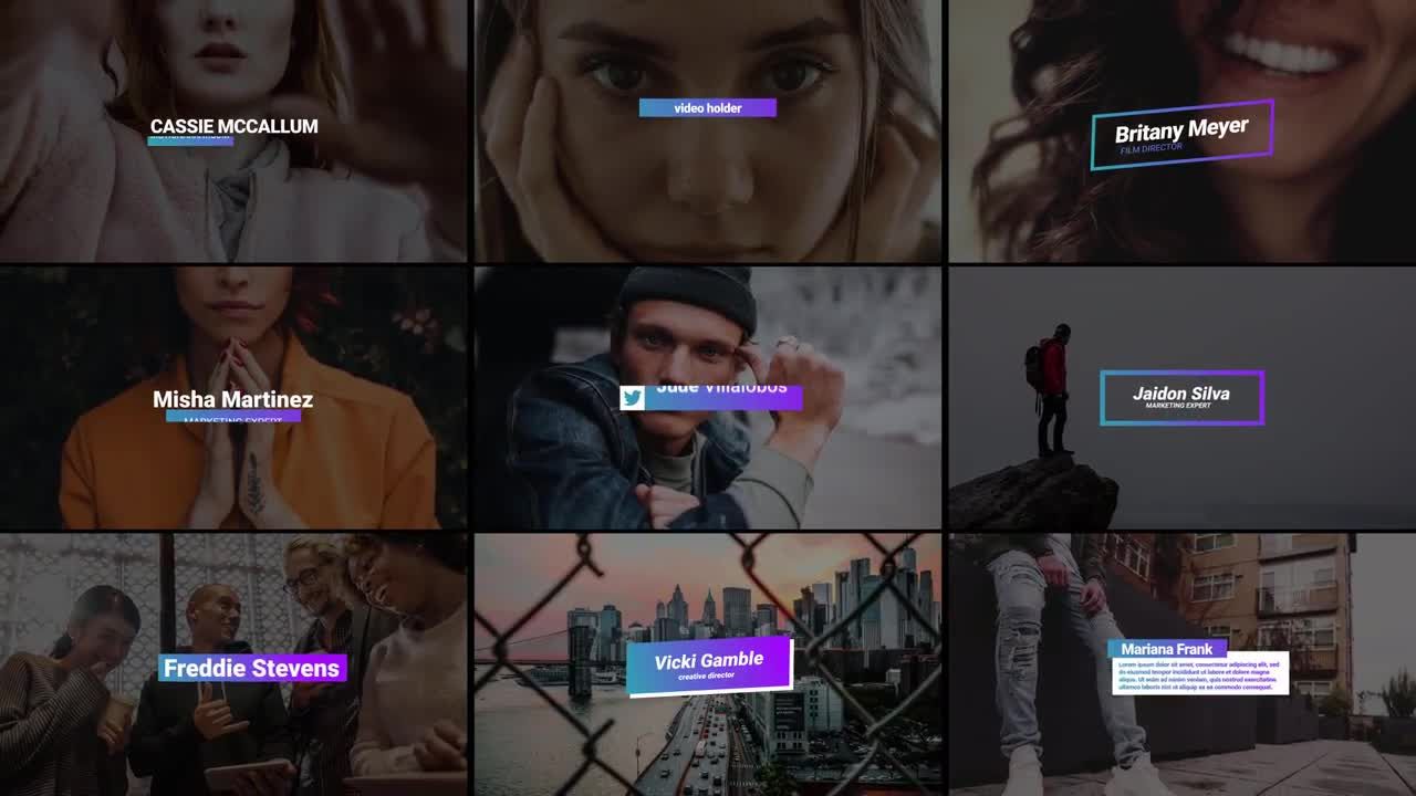 迷你简洁的下三分之一文字标题动画素材库精选AE模板