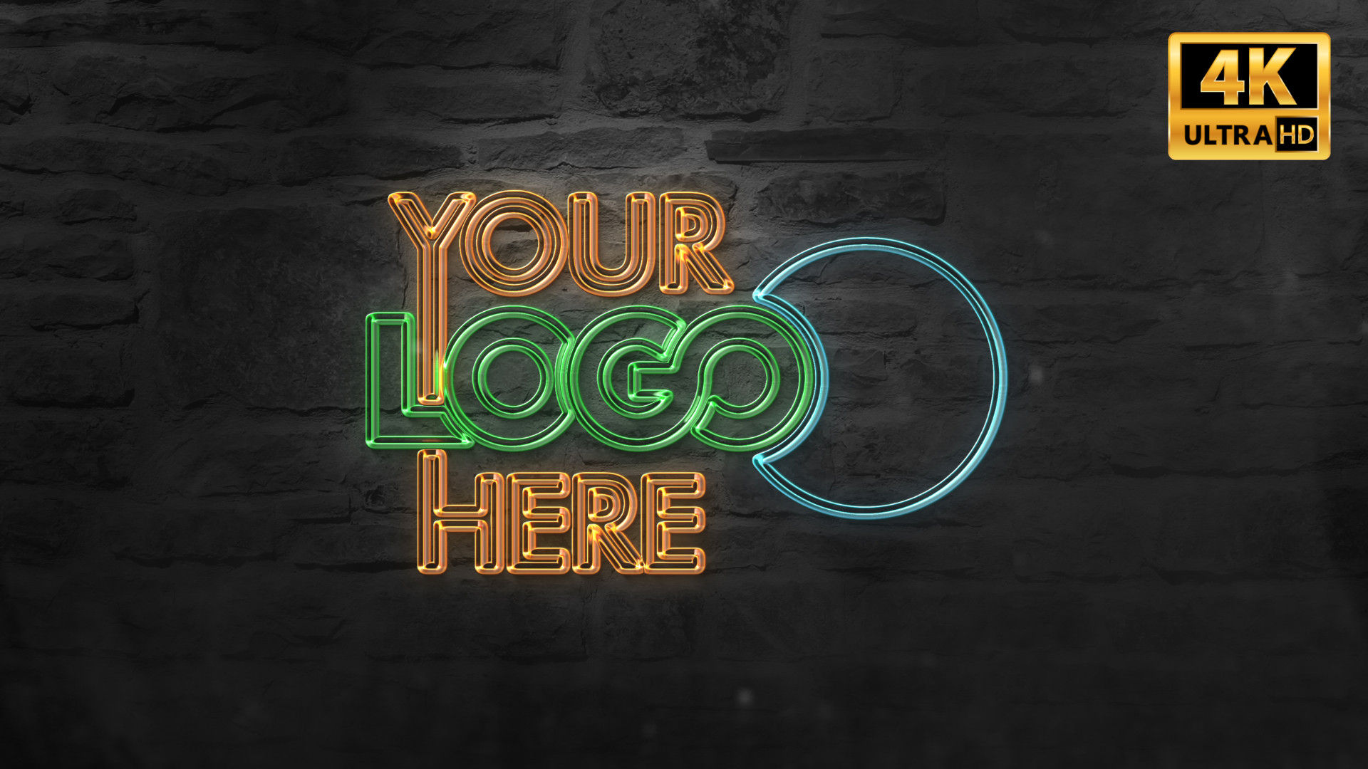 逼真的霓虹灯Logo展示素材库精选AE模板