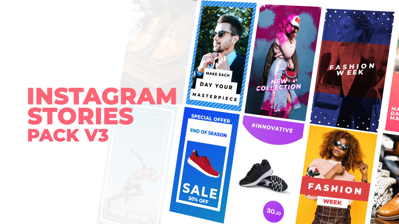 动画Instagram故事合集素材库精选AE模板