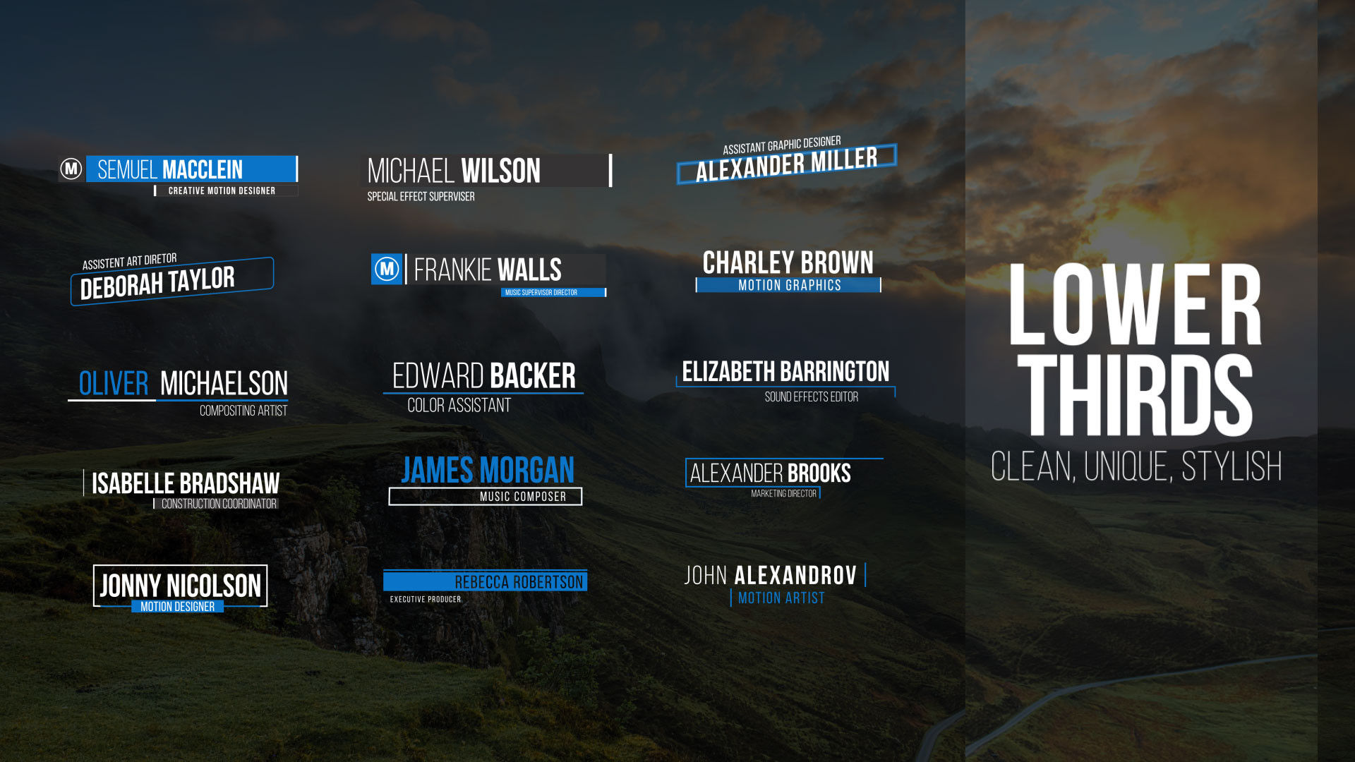 出色的下三分之一广告标题动画素材库推荐Pr模板