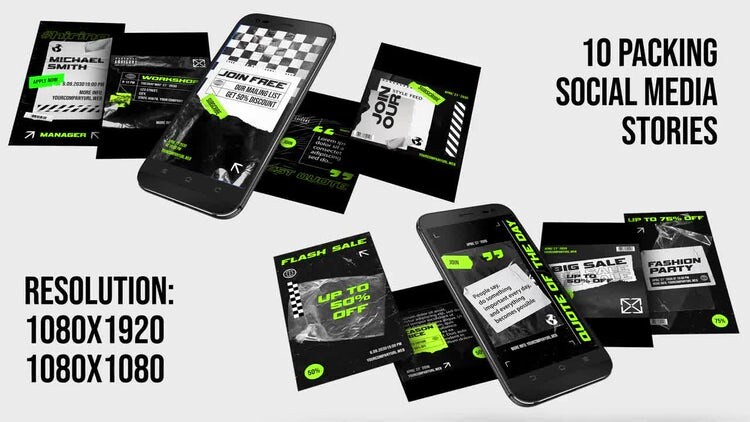 10个精巧时尚的包装社交媒体素材库精选AE模板