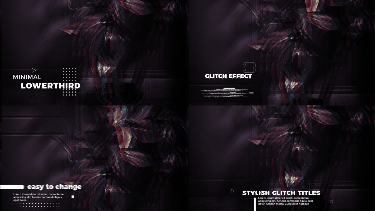 毛刺小故障下三分之一素材库精选AE模板