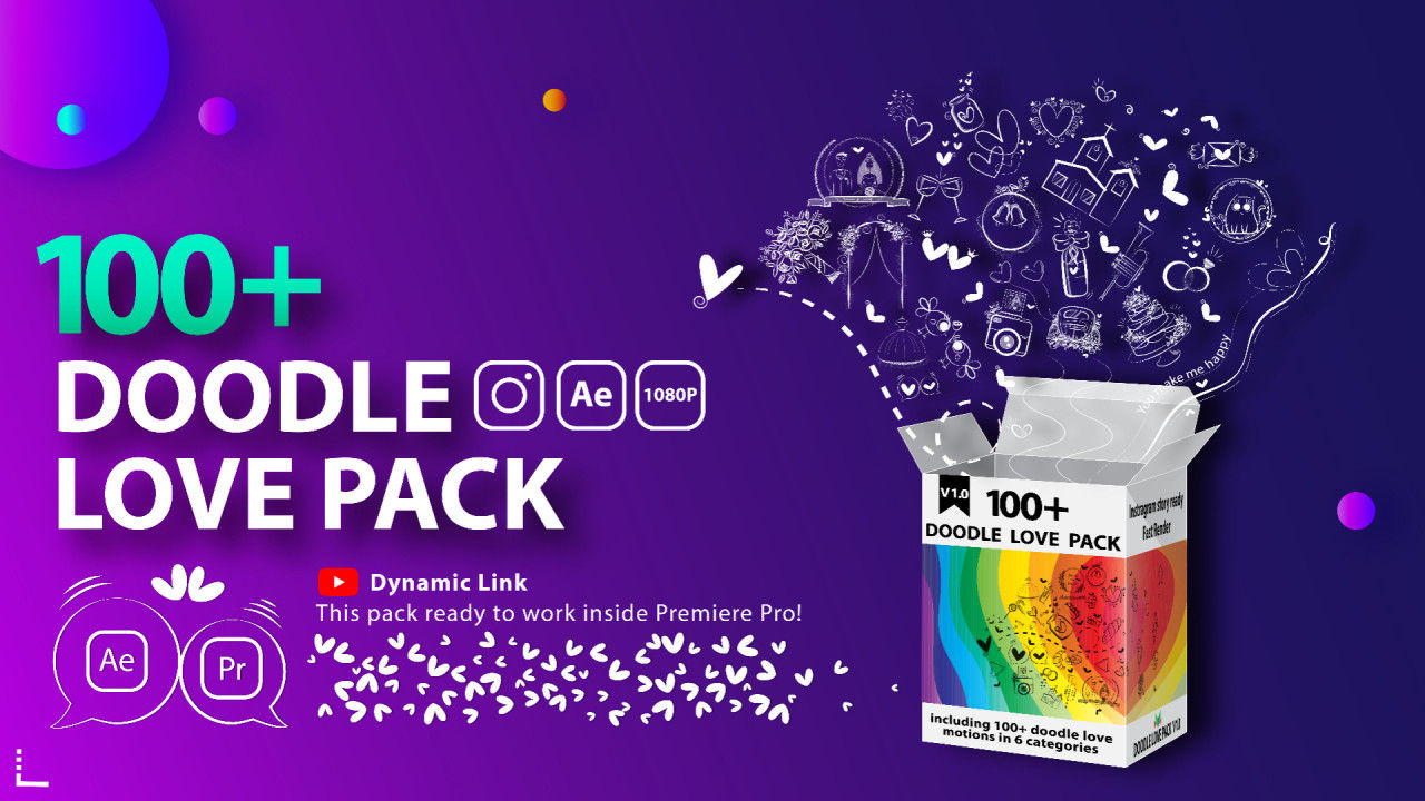 100个独特元素素材库精选AE模板