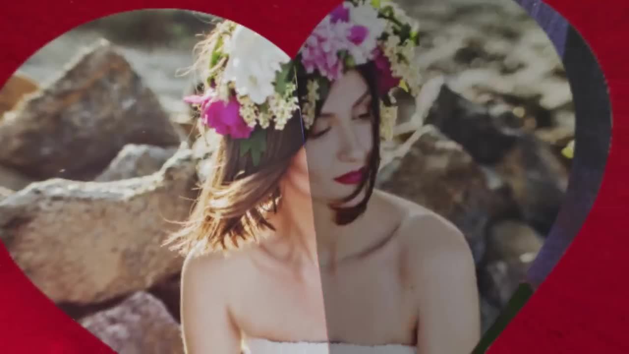 心形翻盖效果logo动画素材库精选AE模板