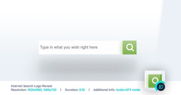 互联网搜索引擎品牌logo演示素材库精选AE模板 Internet Search Logo Reveal