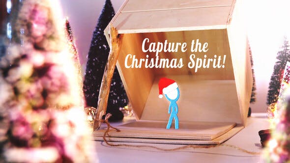 企业定制设计创意圣诞礼盒动画特效素材库精选AE模板 Capture the Christmas Spirit | Christmas Card Animation