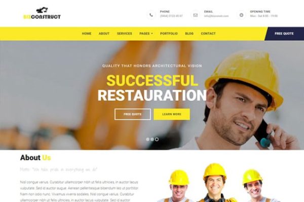 商业建设建筑公司官网设计Bootstrap架构HTML模板素材库精选 Bizconstruct HTML Bootstrap Template