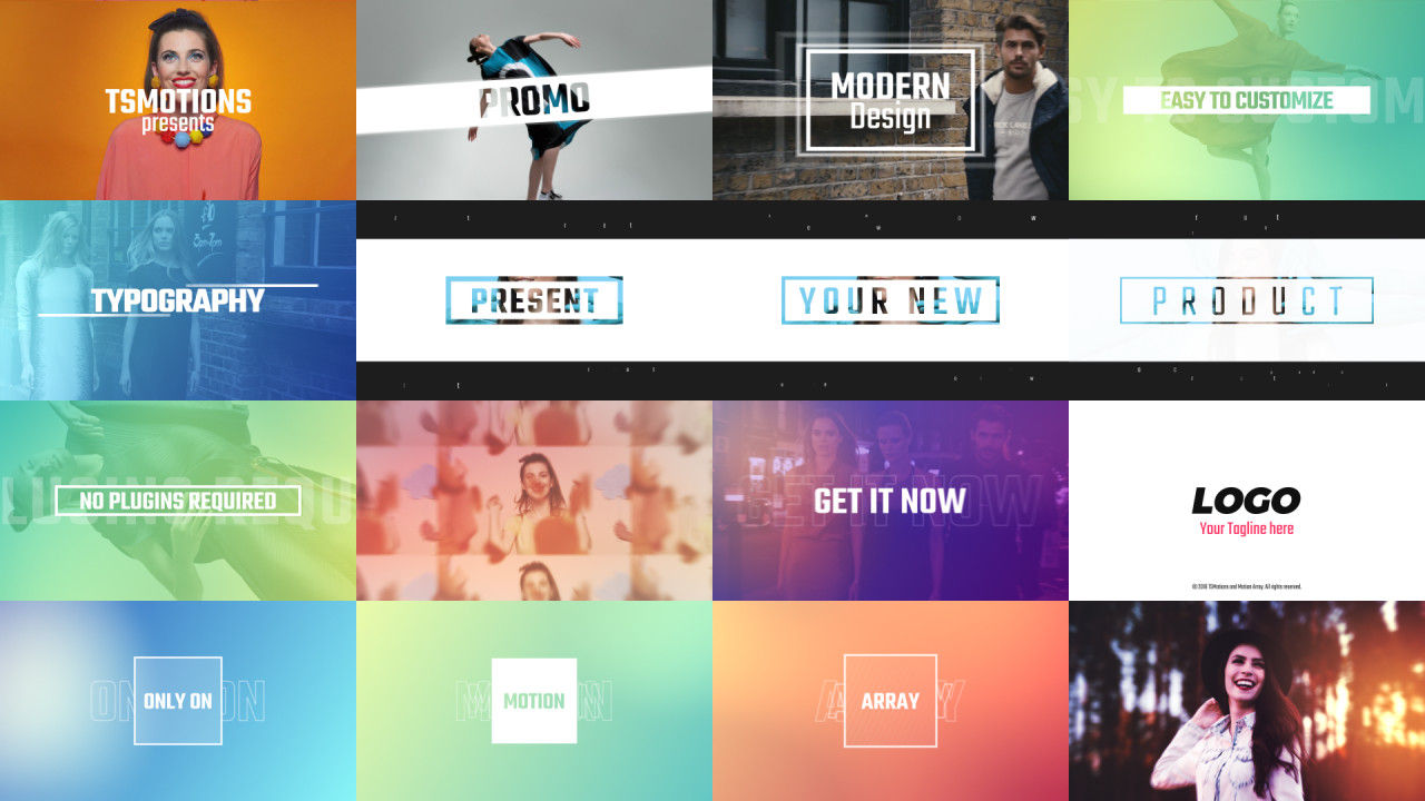 多彩过渡效果的促销排版素材库精选AE模板