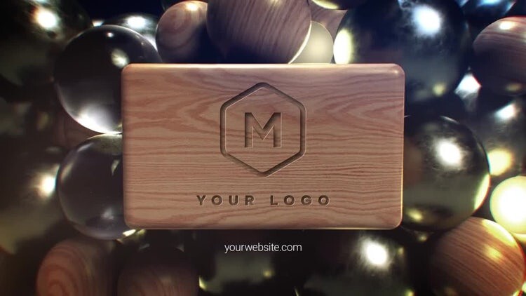 时尚精美的木板上展示徽标素材库精选AE模板