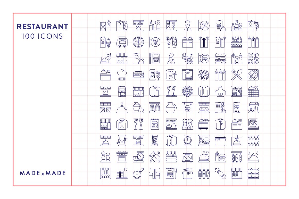 秀色可餐的餐饮类线形矢量图标下载[ai,eps,png,svg,pdf]插图(4)