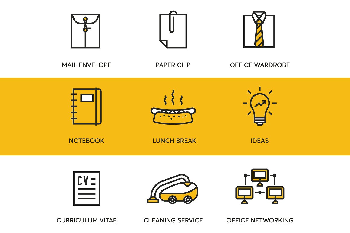 48枚办公类图标(Ai, EPS, PNG, SVG, PSD 多格式)插图(5)