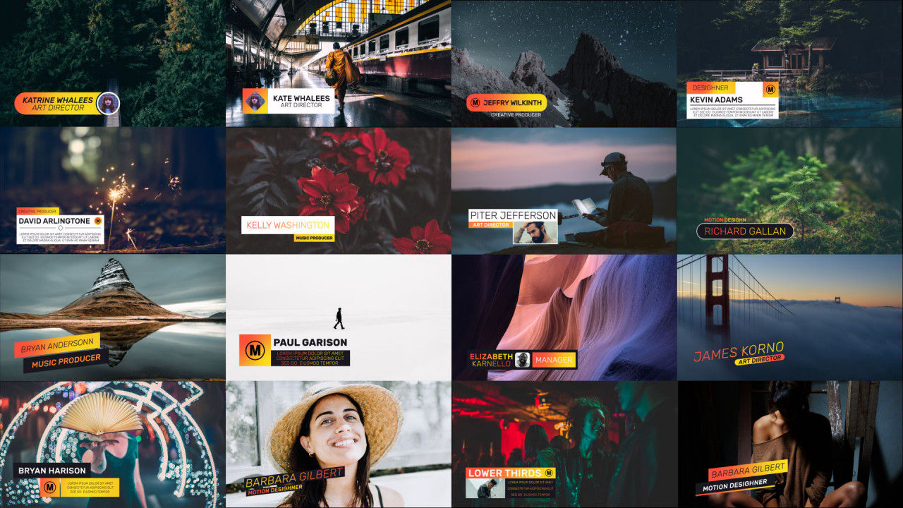 16个专业标题字幕条动态动画素材库精选AE模板