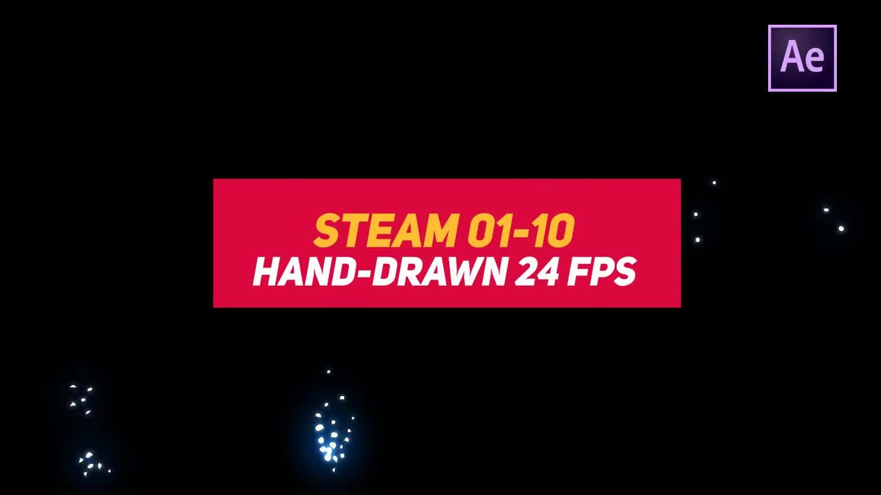 快速动态手绘液体元素蒸汽素材库精选AE模板01-10