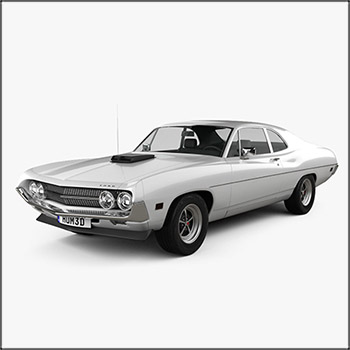 福特汽车Ford Falcon 429 Super Cobra Jet 2-door 1970 素材之家精选3D模型