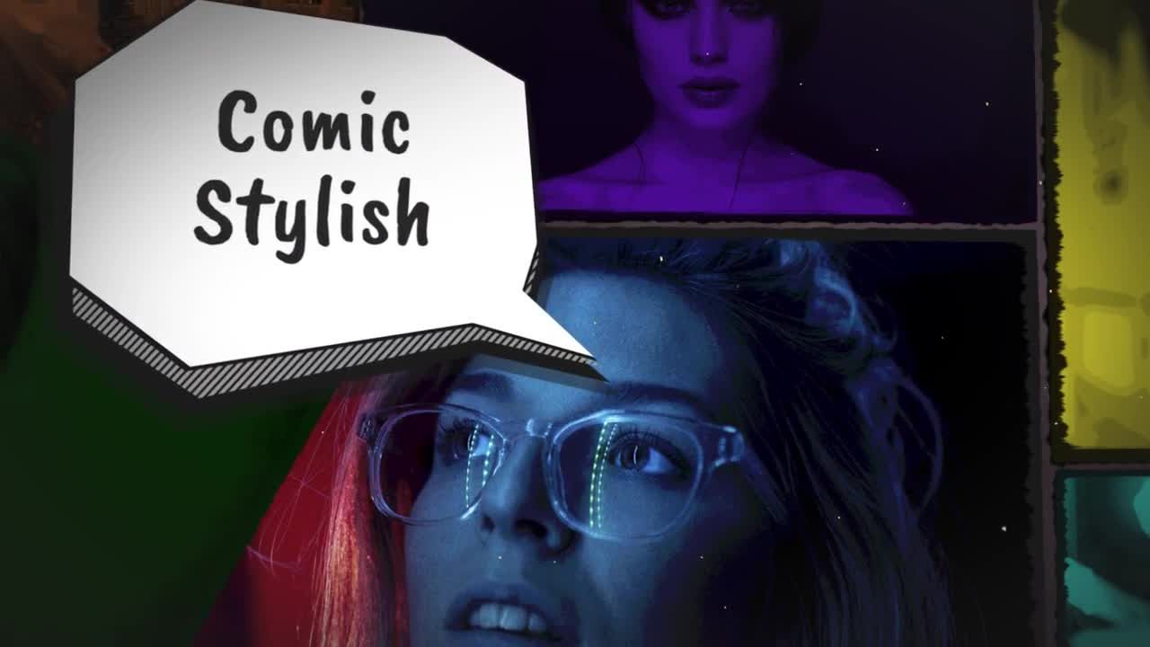 10个对比画廊漫画风格素材库精选PR模板