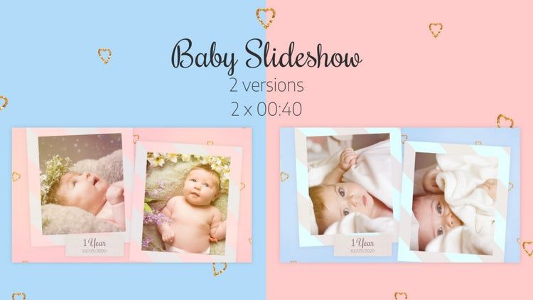 婴儿幻灯片照片展示素材库精选pr模板