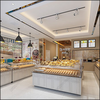现代蛋糕房蛋糕店室内场景素材之家精选3D模型