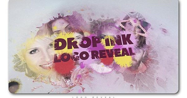 滴墨墨水效果Logo标志演示素材库精选AE模板 Drop Ink Logo Reveal