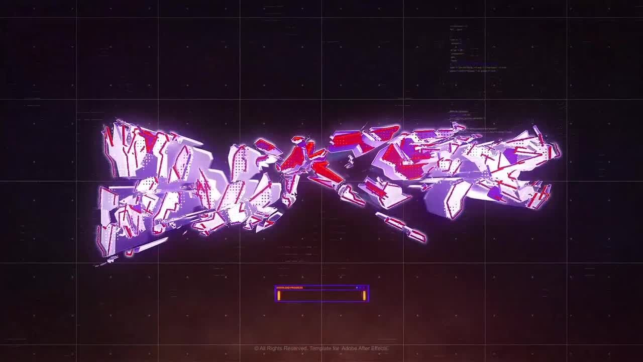 炫酷动态视频片头开场破碎logo特效素材库精选AE模板