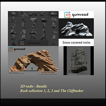 多形状的石头岩石素材之家精选3D模型