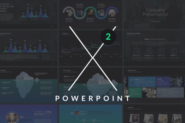 十分适合数据分析演示的多图表PPT幻灯片设计模板 X Note (VOL.02) – Powerpoint Template