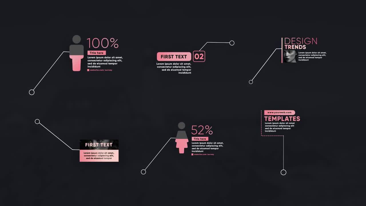 6个时尚设计大标注标题素材库精选AE模板