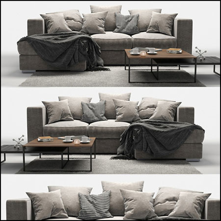 现代三人座沙发素材之家精选3D模型