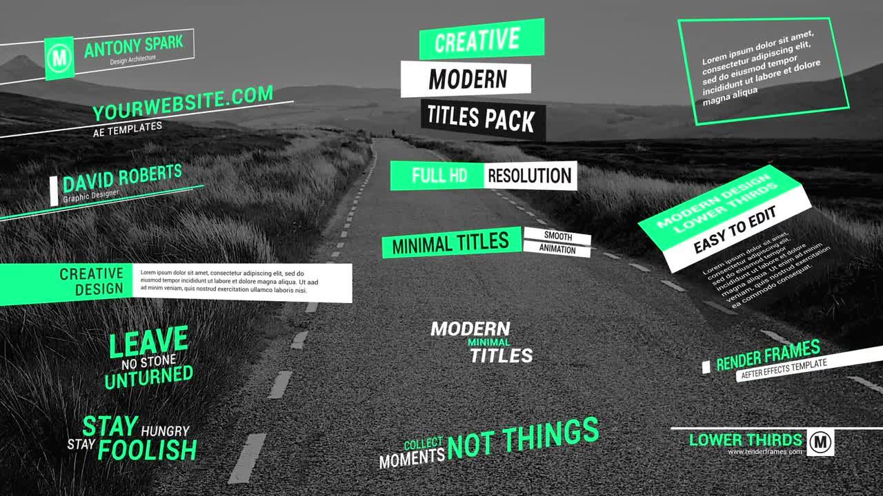 时尚的和降低三分之二标题素材库精选AE模板