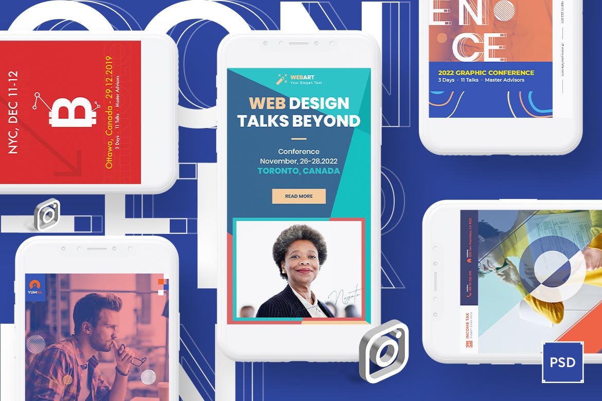 会议活动策划/财务公司Instagram品牌推广素材 Event Conference, Tax Income Instagram Stories插图(1)