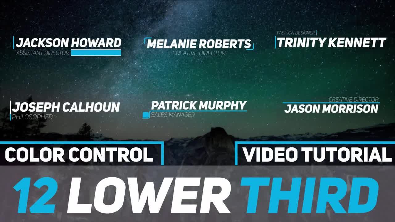 12个优雅的下三分之一字幕条动画素材库精选AE模板