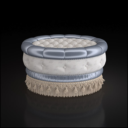 欧式布艺换鞋凳床尾凳素材之家精选3D模型