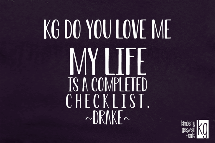 KG Do You Love Me font插图2