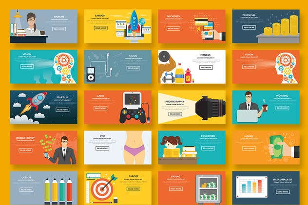 20款概念插画网站广告Banner素材v4 20 Banners插图(1)