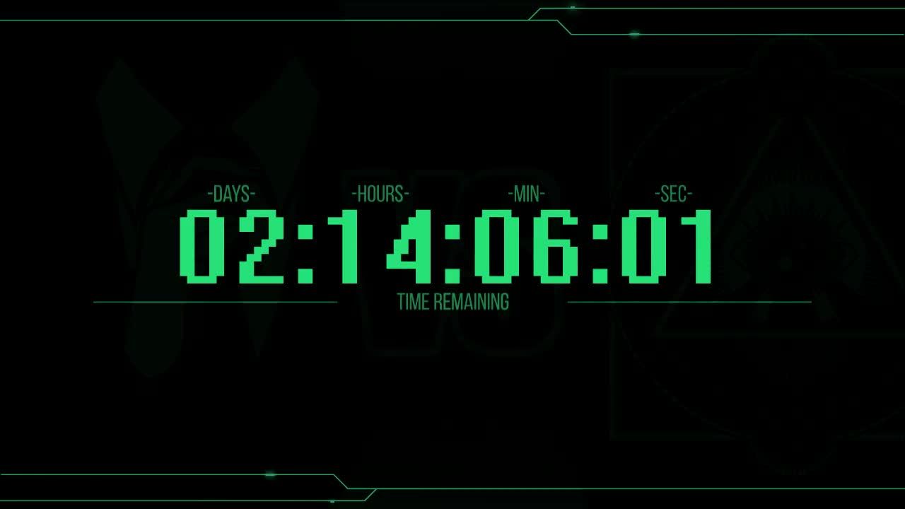 电子表倒计时开场动画特效AE模版