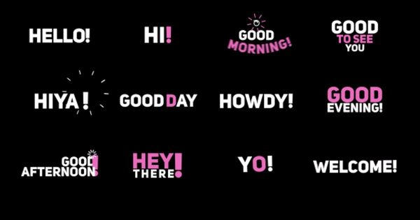 问候短语标题动画AE视频模板 Phrase Kinetic Typography “Hi”