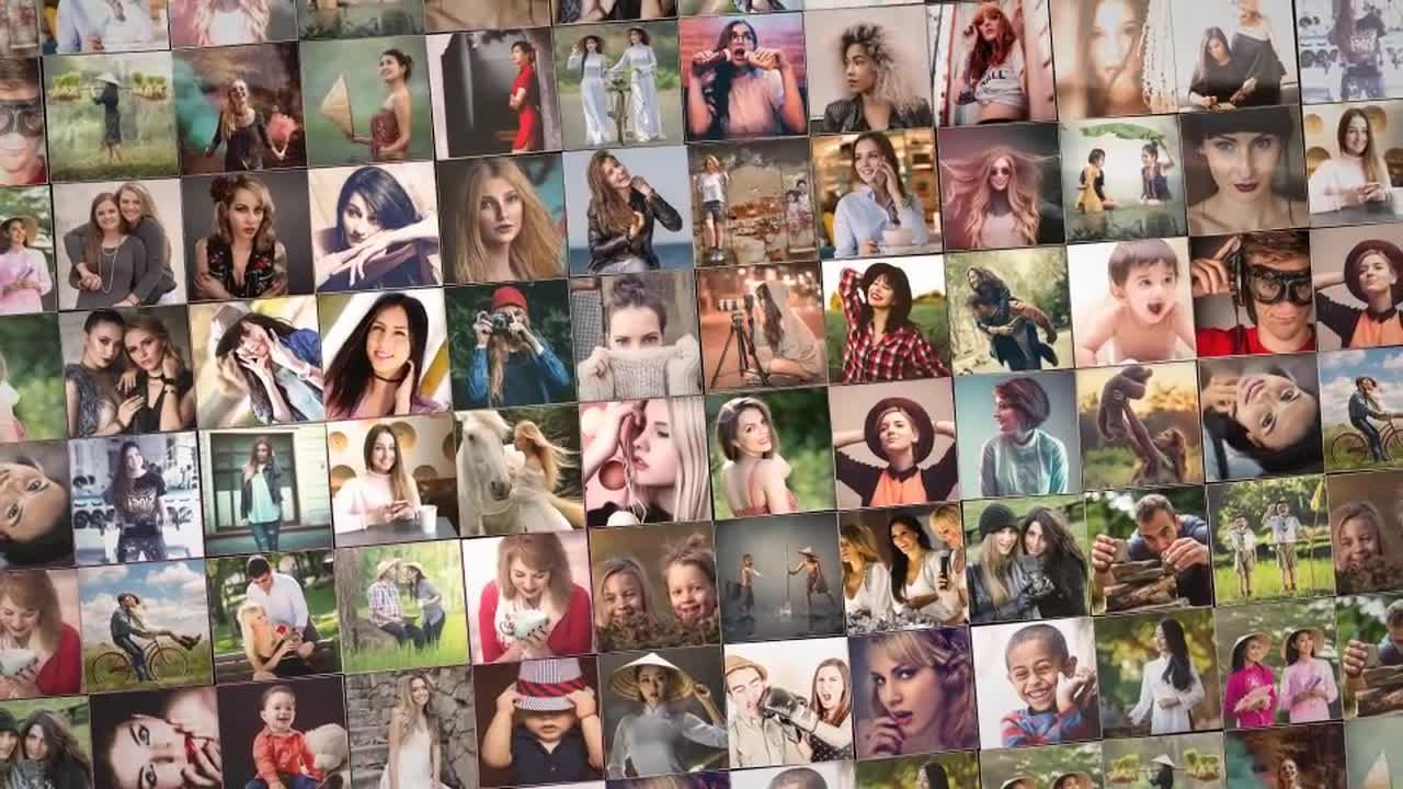 带有动态动画视频墙的媒体展示素材库精选AE模板