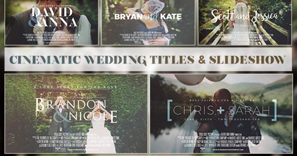 婚礼记录视频素材库精选AE模板素材 Cinematic Wedding Titles