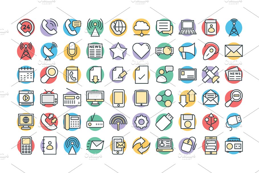 125简约网络通信矢量图标 125 Communication Vector Icons插图(1)