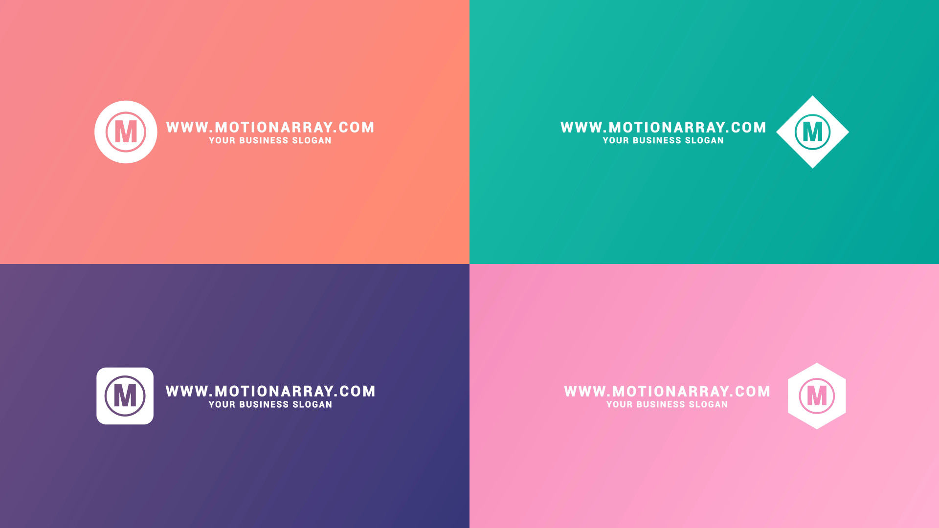 4个简单独特动画Logo展示素材库精选AE模板